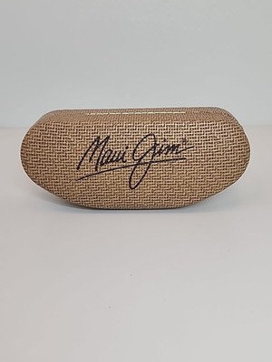 Maui Jim Sunglasses Hard Case  Woven Print Tan Logo Protective Holder READ