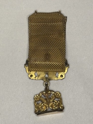 Antique Gold Filled Panel Ribbon Pocket Watch Chain/Fob #4874 - Picture 4 of 7
