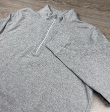 Faherty Men  s Pullover 1/4 Zip Sweater Grey Size Large