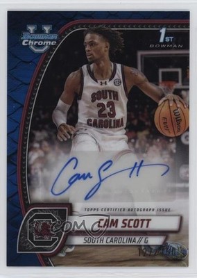 2024-25 Bowman U Chrome Blue Reptilian Refractor 127/150 Cam Scott #13 Auto 1jm6
