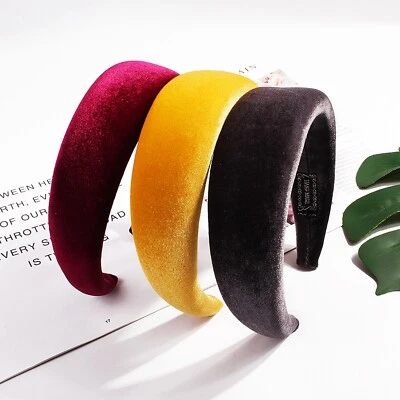 Fashion Women Padded Velvet Alice Headband Hoop Hairband Headpiece Accessories