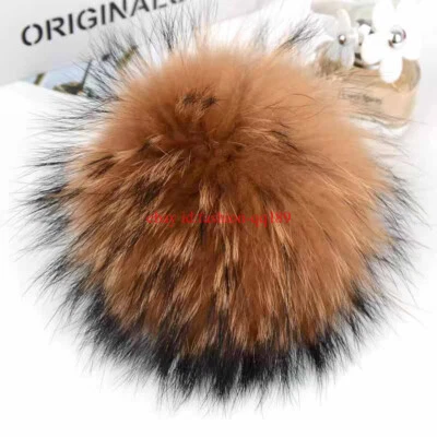 GREENFOREST168 Handarbeit Echt Ussuri Waschbärfell Bommel echt Pelz Pompon DIY fur Bommelmütze
