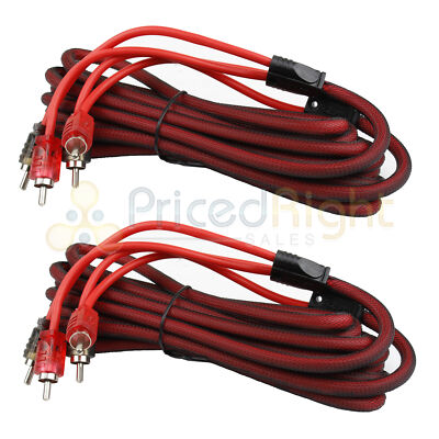 2 Pack 12ft RCA Cable OFC Interconnect DS18 R12 Competition Rated Performance