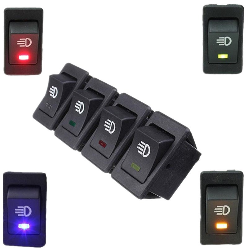Universal LED DC 12V 35A 4 Pines Faro Coche Luz Antiniebla Tablero Interruptor Balancín Botón