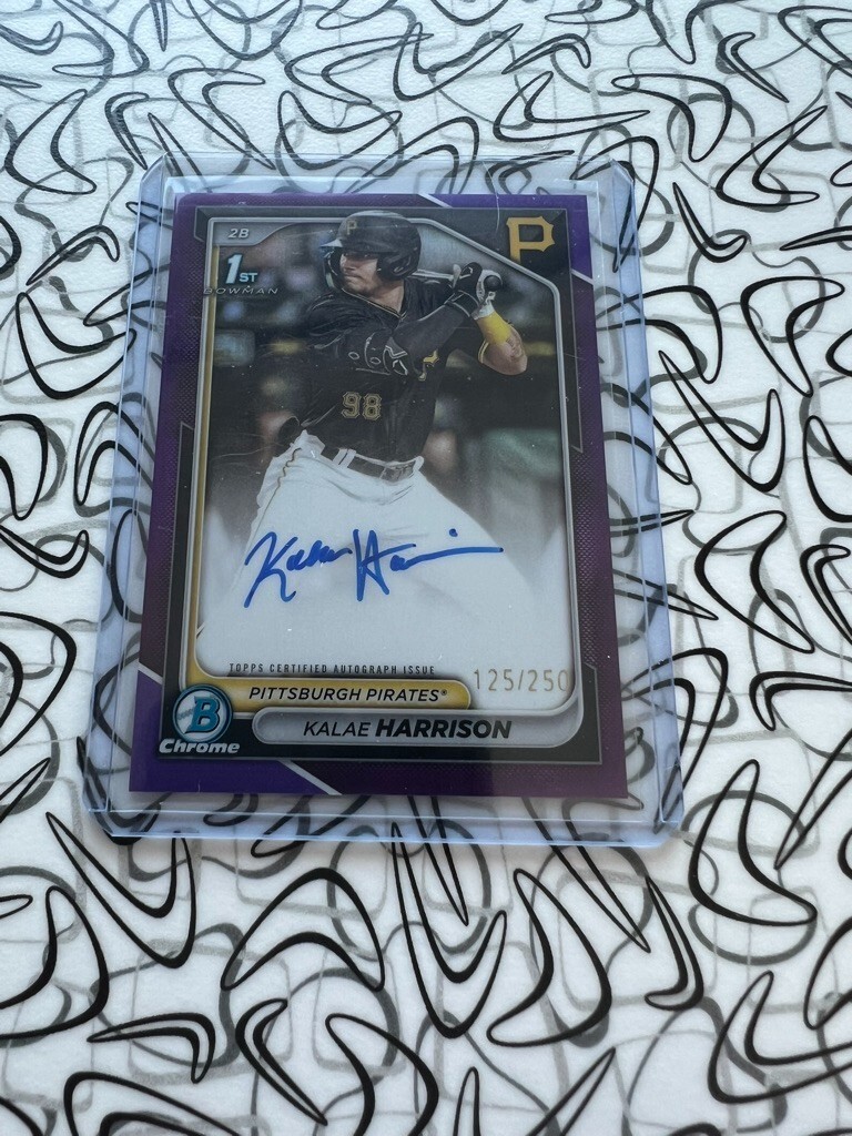 2024 Bowman Chrome Baseball Kalae Harrison Purple Refractor 1st Auto /250