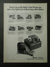 1972 BELL  HOWELL Slide Cube Projector Magazine Ad