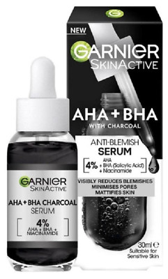   Garnier Skinactive AHA + BHA Serum, Salicylsäure, Kohle & 4% Niacinamide 50ml 