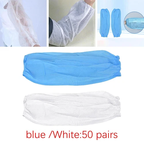 50 Pairs Disposable Oversleeves Arms Sleeves Non Woven Fabric Comfortable to
