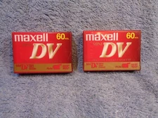 Vtg Lot of 2  NOS MAXELL Mini DV 60 Min Digital Video Recorder Cassette DVM60SE