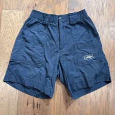 Aftco Shorts Mens 30 Blue Lightweight Cargo Pockets Performance Fish 8" Inseam