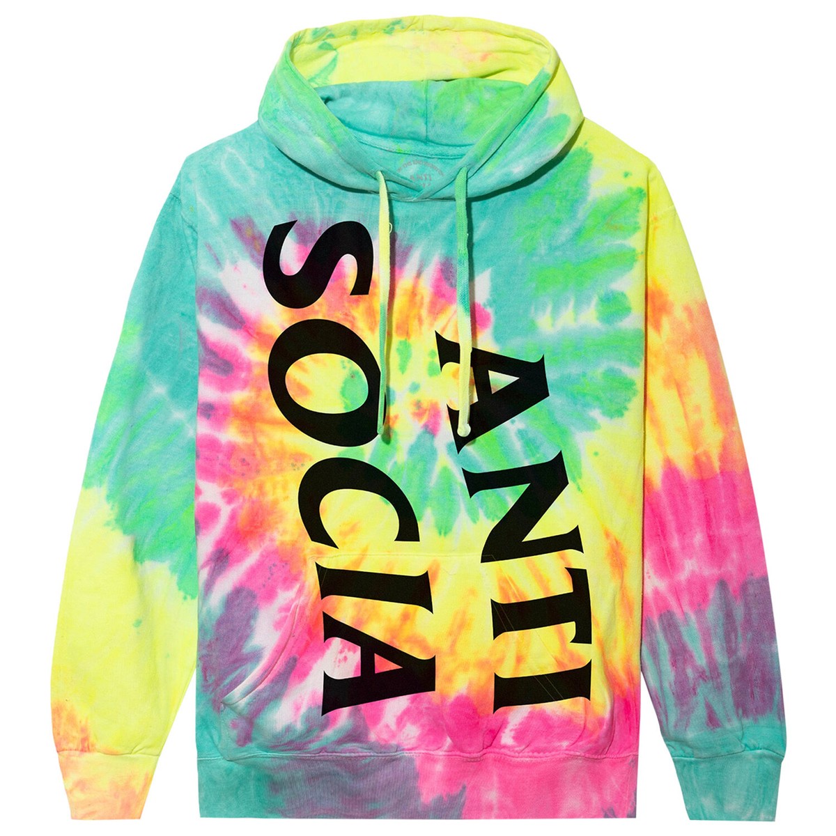 Anti Social Social Club Vertical Horizon Hoodie Rainbow Tie Dye - Main Image