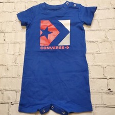 Converse Baby 9 Months Bodysuit Blue Heather 3 Button Bottom Jump Suit