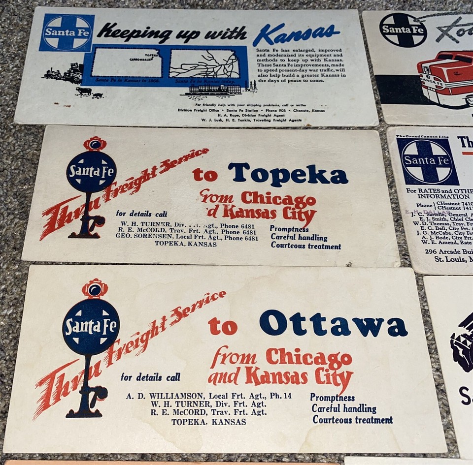 11 different Vintage Santa Fe Railroad Advertising Ink Blotters eBay