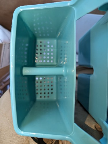 Vintage Utensil Rack Silverware Caddy Cutlery Basket Retro Aqua Drying Rack - Picture 7 of 8