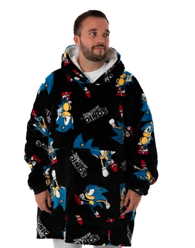 Sonic the Hedgehog Black Blanket Hoodie