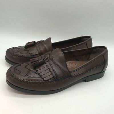 Giorgio Brutini Le Glove Men’s Woven Brown Leather Kilitie Tassel Loafer 12D Giorgio Brutini Le Glove Brown Leather Woven Kiltie Tassle  main image 4