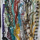 Vintage 1950’s Huge Lot Of 35 Bead Beaded Necklaces Costume Jewelry All Wearable
