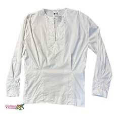 Angelo Tarlazzi Paris White Long Sleeve Pull Over Zip Shirt US Size 8