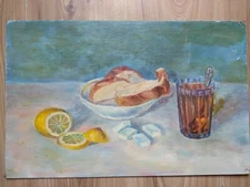 RARE Vintage Oil Painting Soviet USSR Socialist realism Still life impressionism