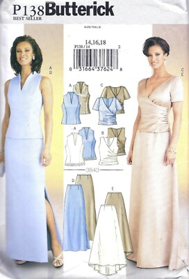 Women's Mother of the Bride 2 Pc Top Long Skirt Sewing Pattern UNCUT 14 16 18 | eBay