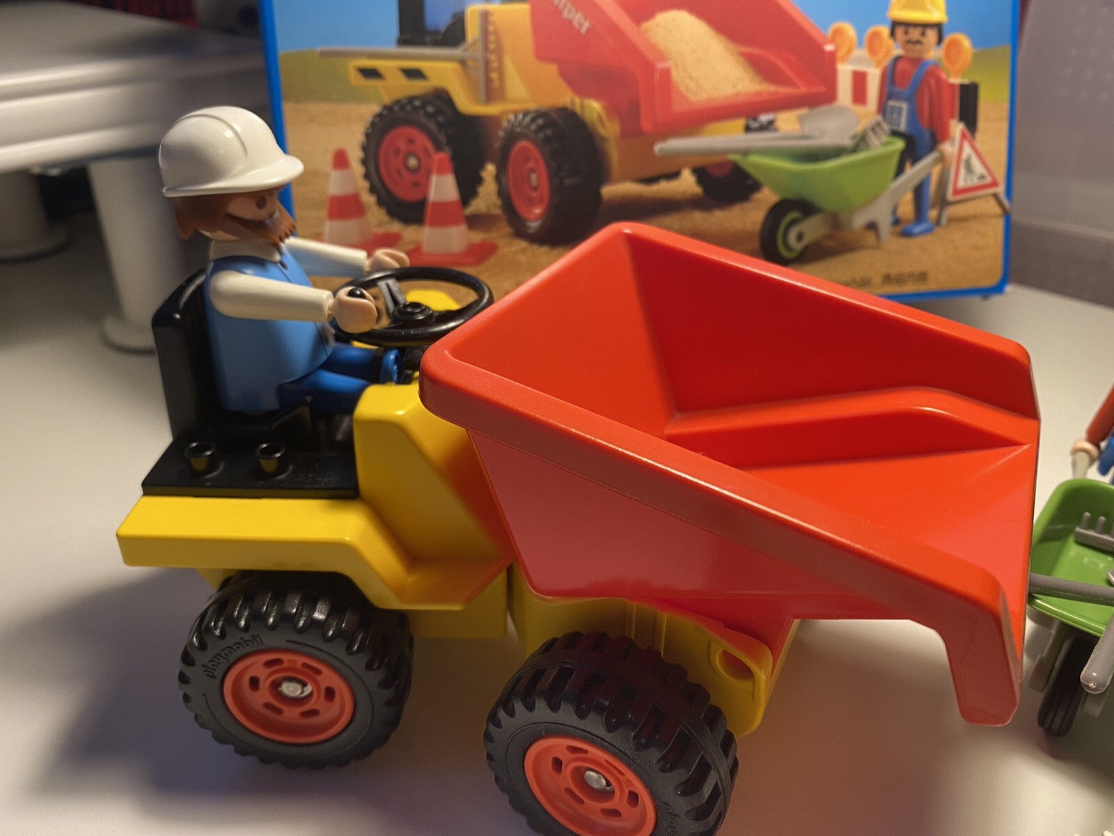 Vintage 1988 Geobra Playmobil 3756 Construction Yellow Dumper Truck