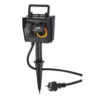 Hama 223305 Hama 2-Fach Gartensteckdose 2,0 M Schwarz