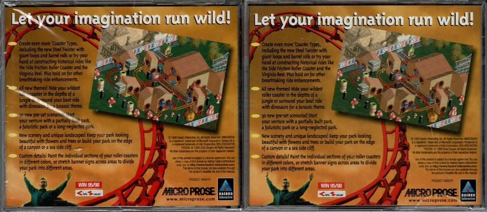 Lot of 2 Roller Coaster Tycoon Corkscrew Follies Expansion Pack Pc New Save More - Image 2 of 2