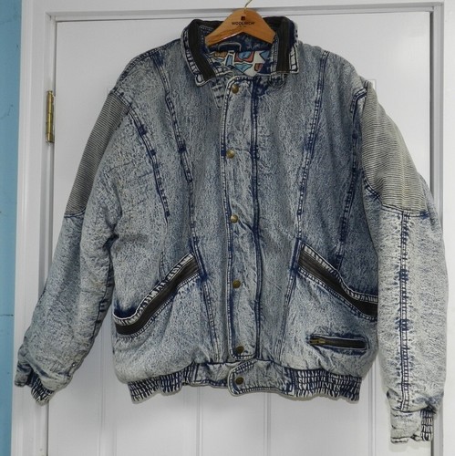 Washed Denim Jacket Mens Large 