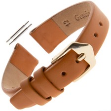 Gilden Ladies 10-14mm Classic Calfskin Fashion Color Flat Leather Watch Band F60