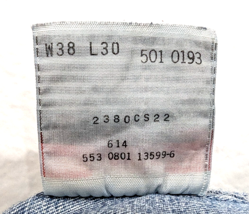 Jeans azules de colección LEVI'S 501 para hombre ~USADOS ~ EE. UU. 501-0193 marcado 38/30 real 36x30* - Imagen 11 de 12