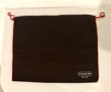 COACH Large Brown Cloth Dust Cover Bag/Purse With Red Drawstring 23  W x 19  H