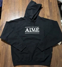 Aime Leon Dore ALD Easy Aimé Bold Logo Hoodie Hooded Sweatshirt Jet Black Sz XL