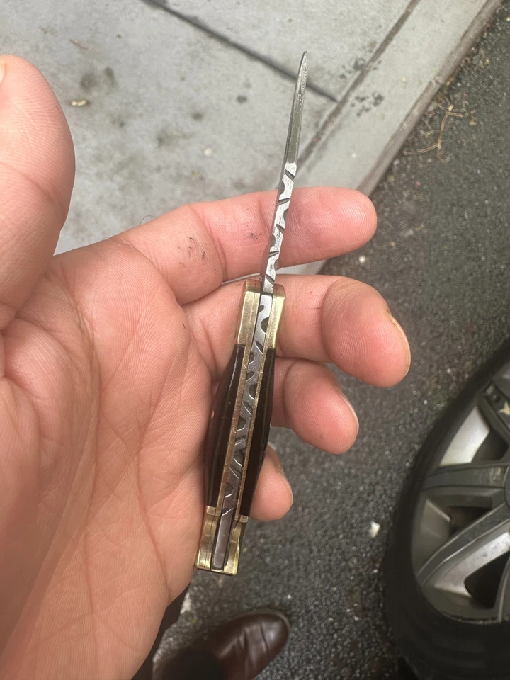 EDC FOLHING BLADE POCKET KNIFE DAMASCUS STEEL HUNTING CAMPING 246 - Image 4 of 4