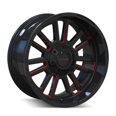 20x9 Mayhem Apollo Black W/PRISM Red Wheel 5x5/5x5.5 (0mm)