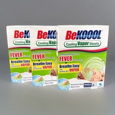 3-Pack BeKool Fever Cooling Gel Vapor Sheets 4Ea Lasts Up To 8 Hours