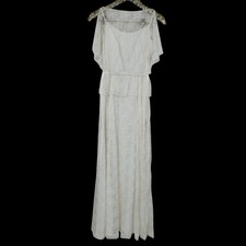 Vintage 70s No Brand Tag Womens White Boho Long Maxi Dress Bridal