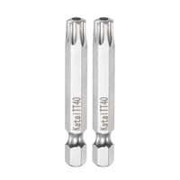 "2Stk T40 Stern 7-Punkt-Schraubendreherbit 1/4\"Sechskant Schaft 2\"Magnetisch Torx"