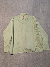 Vintage Penneys Shirt Mens Large Green 1960s Towncraft Loop Collar Penn Prest