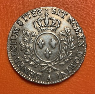 1/2 Écu Aux Branches D’Olivier Louis XVI 1788 Paris. Très Bel État