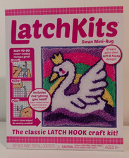 Latch Kit Latch Hook Kit Swan with Rainbow Mini Rug 12 X 11 New
