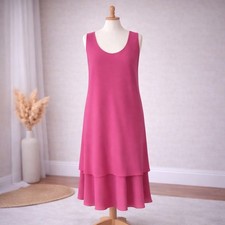 '  CATTIVA lined layered pink sleeveless floaty midi dress Size 16