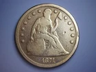 1871 SEATED LIBERTY DOLLAR__$1 SILVER RARE COIN__ G/VG DETAILS CLEANED