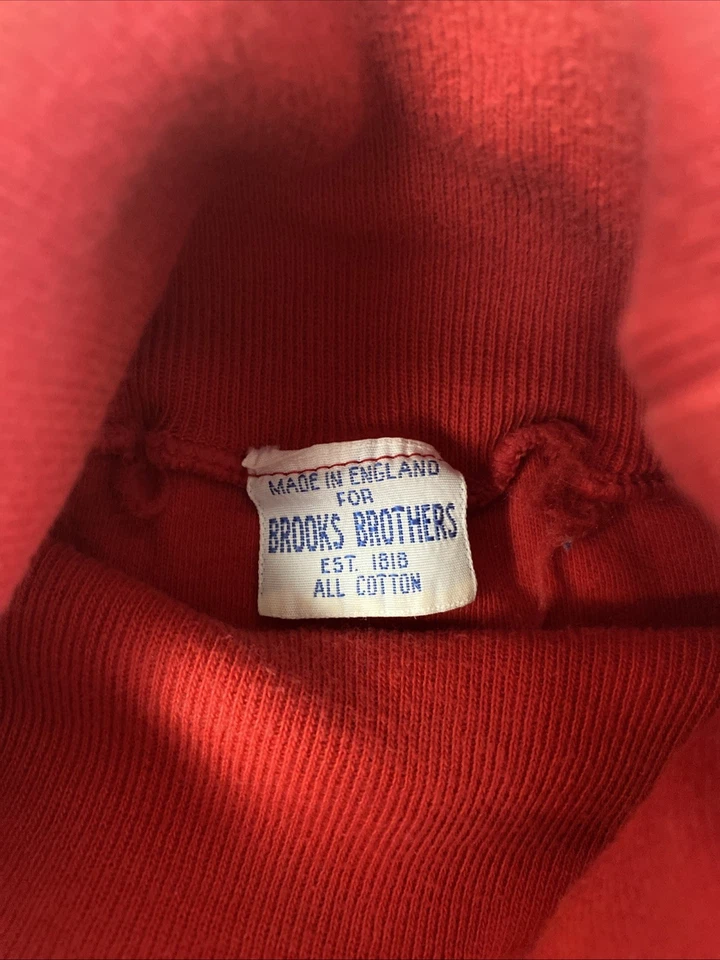 Vtg 60s Brooks Brothers Knit Turtleneck Womens L Blank T-Shirt Red Est. 1818 Tag - Image 3 of 4