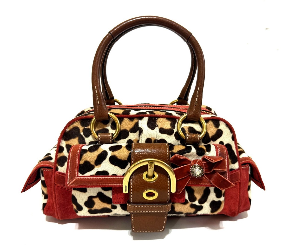 MINT Coach SOHO Y2K Ocelot Leopard Haircalf Pocket Tote Bag