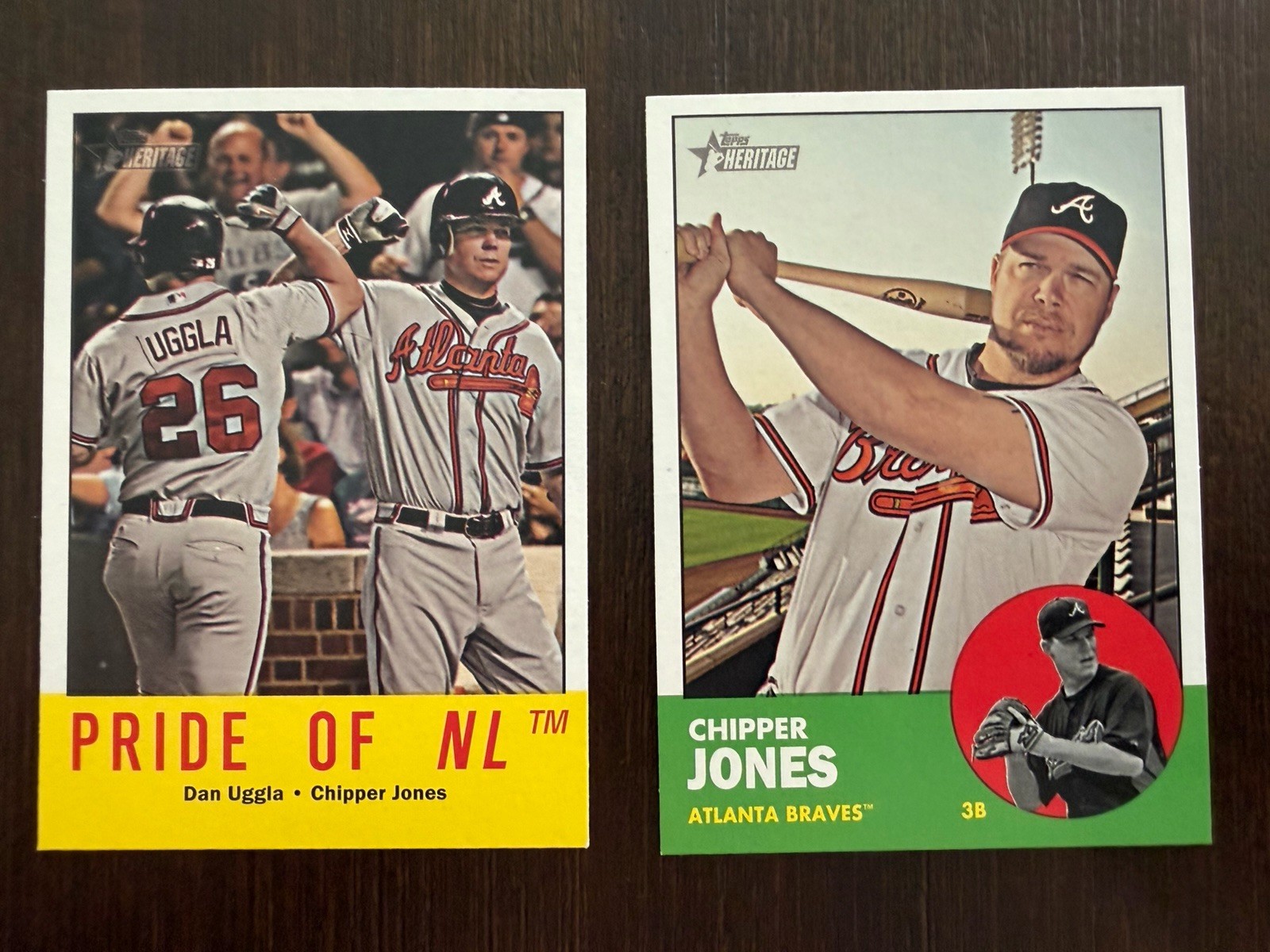 Chipper Jones Baseball Card Lot - 2012 Topps Heritage #138 #347