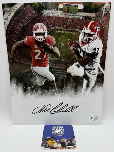 Nick Chubb  SIGNED Georgia Bulldogs 8x10 PHOTO Five Star Grading (FSG) COA NFL