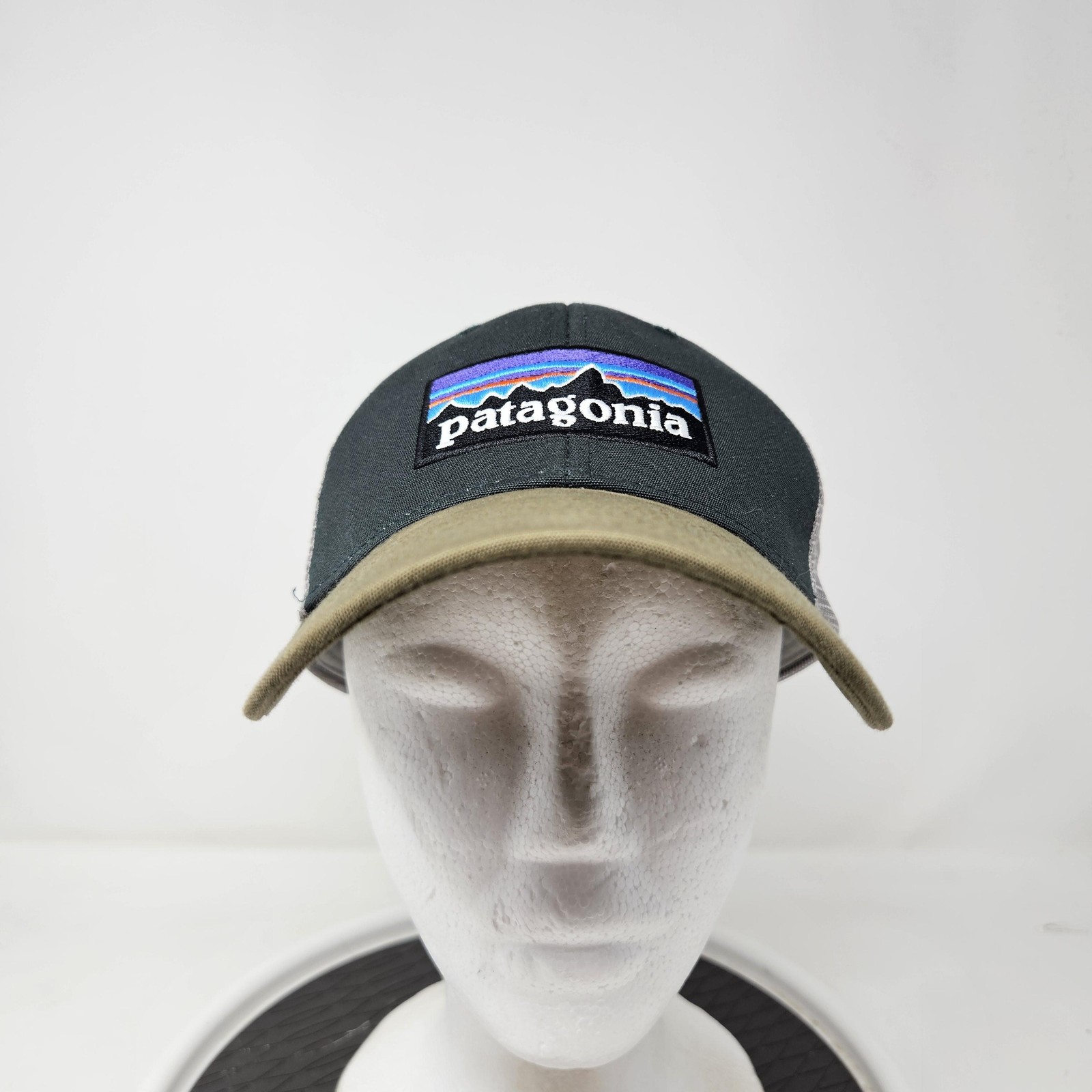 Patagonia Hat Cap Snap Back Green Gray Mesh Trucker Patch Outdoor Mens