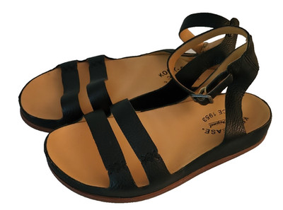 Kork-Ease Audrina Sandal Women s Black Buckle Ankle Strap Wedge Size 6 Gladiator