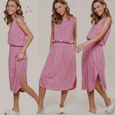 NWT Casual Lightweight Side Slit Dress w/ Pockets Dusty Rose Size: Small