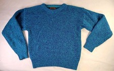 Vintage 90s High Sierra Blue Purple Knit Sweater Kids Medium 10-12 Ribbed...